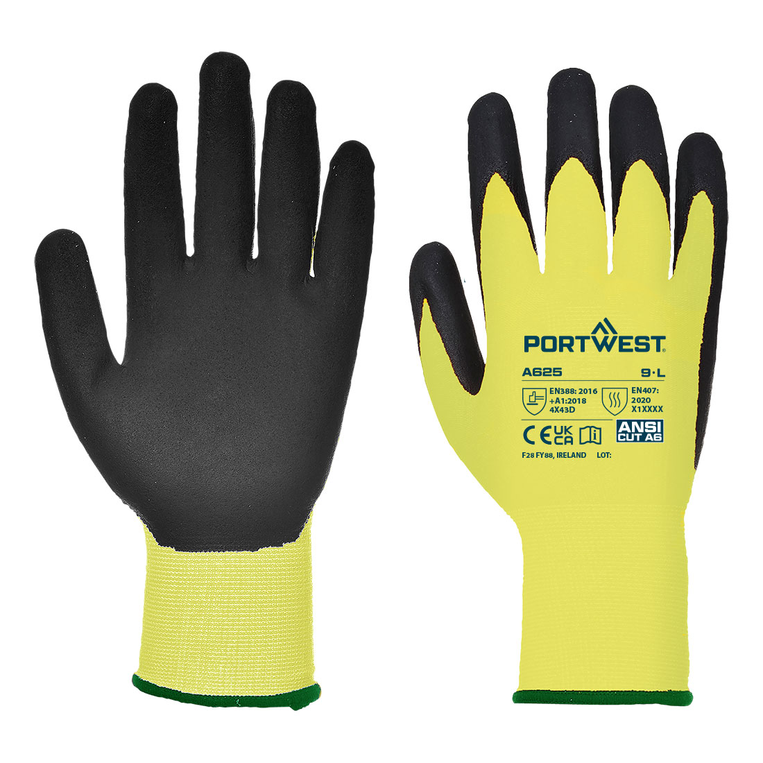 A625 - Guante anti-corte, con PU, Vis-Tex