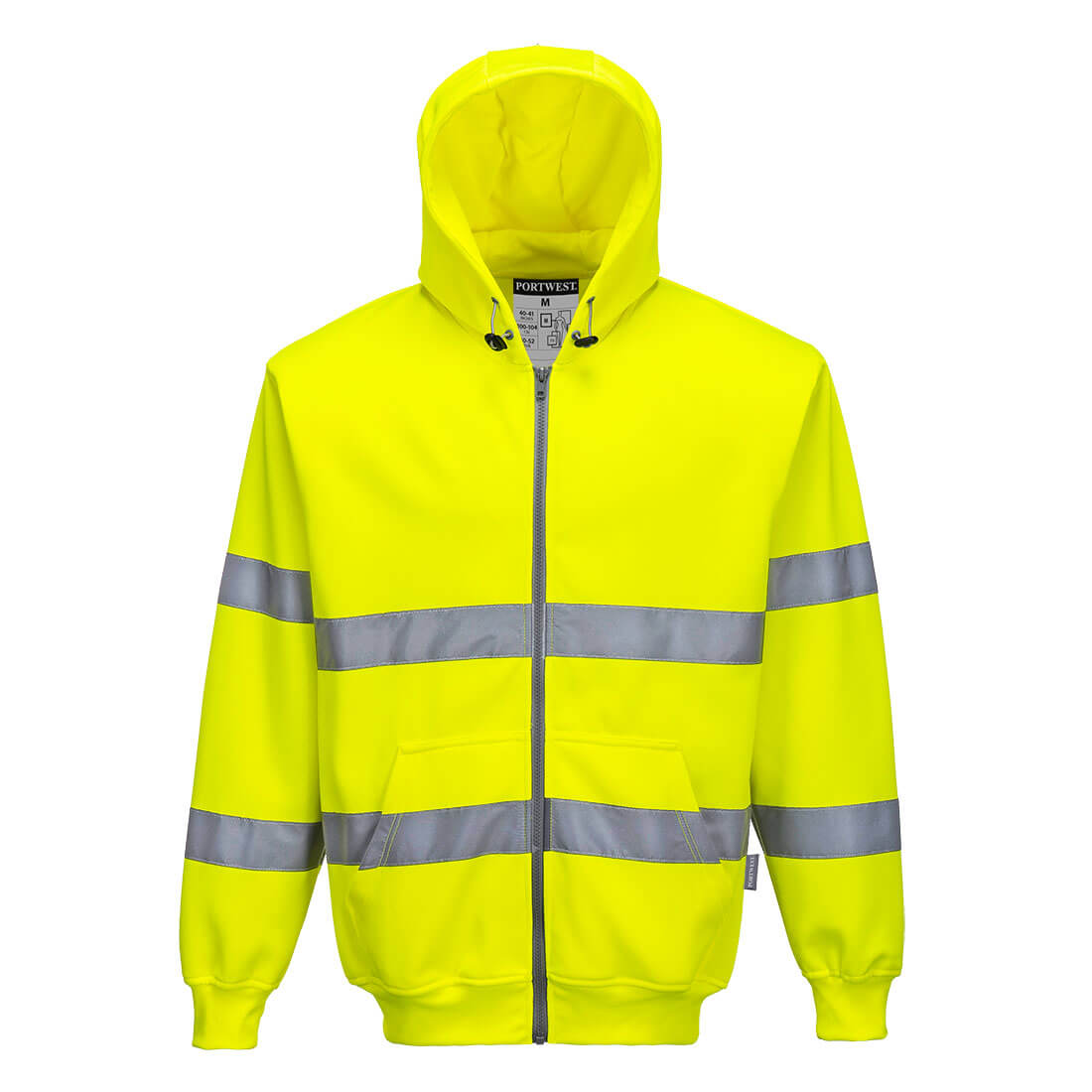 B305 - Sudadera de alta visibilidad con capucha y cremallera