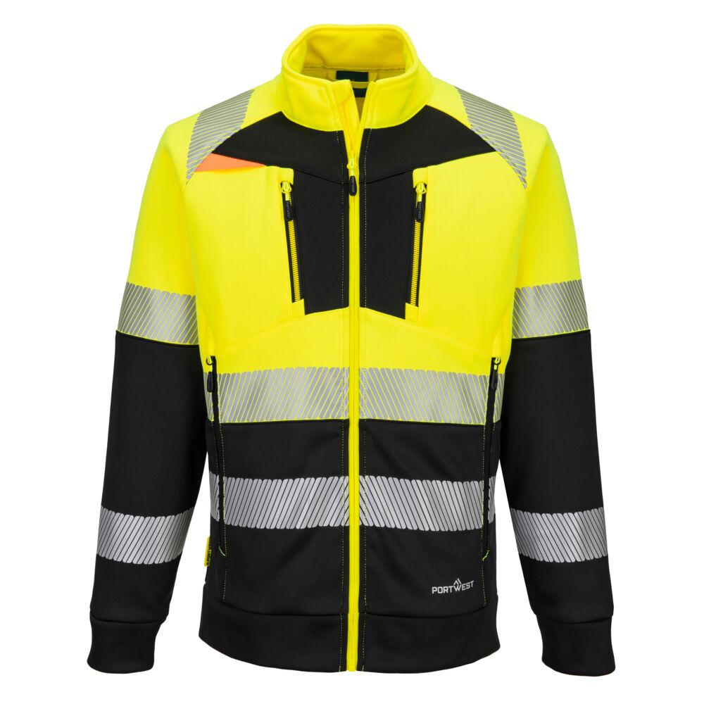 DX490 - Sudadera con cremallera DX4 Hi-Vis Class 1 Funnel Neck Zipped
