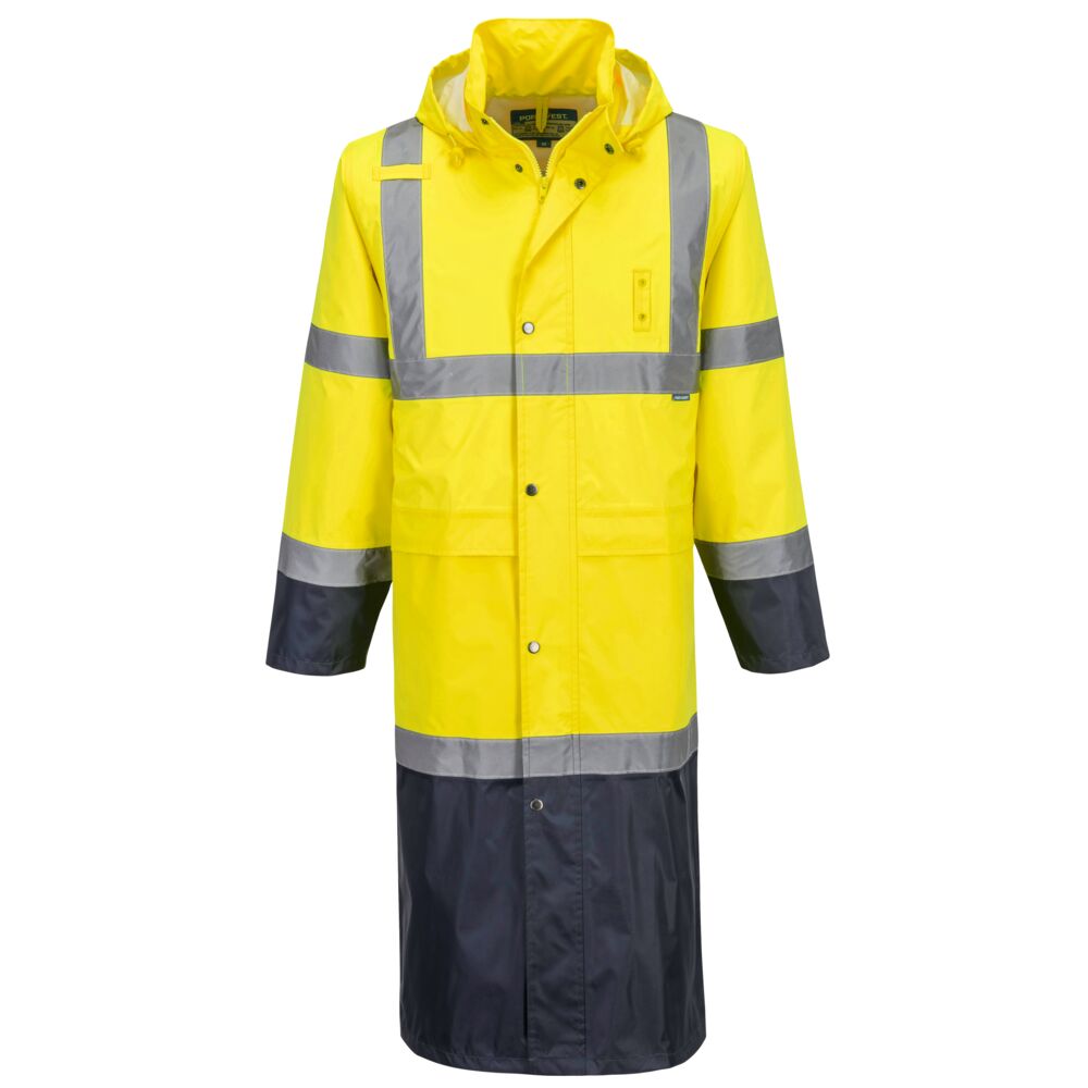 H446 - Impermeable de alta visibilidad con contraste, 122 cm