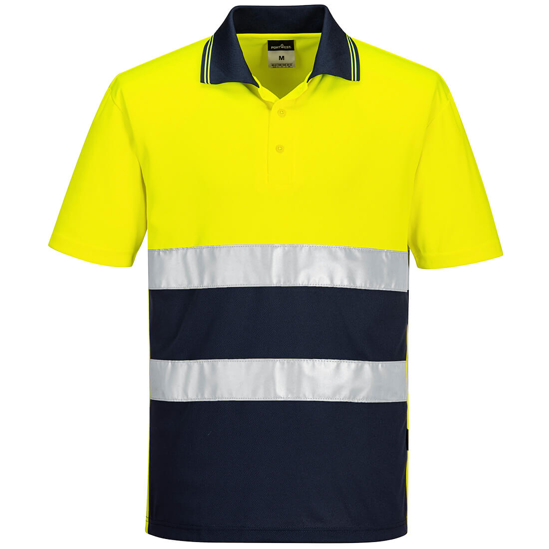S175 - Polo ligero bicolor de alta visibilidad, con manga corta
