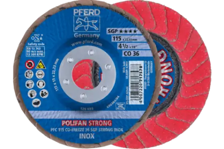Disco de láminas lijadoras POLIFAN grano cerámico CO-FREEZE SGP STRONG INOX ★★★★