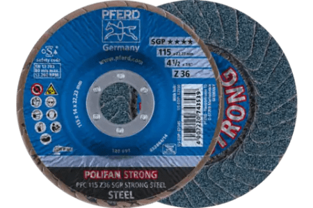 Disco de láminas lijadoras POLIFAN corindón de circonio Z SGP STRONG STEEL ★★★★