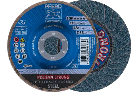 Disco de láminas lijadoras POLIFAN corindón de circonio Z SGP STRONG STEEL ★★★★