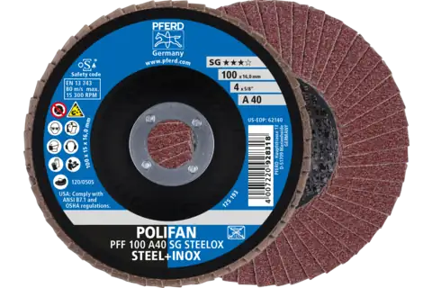 Disco de láminas lijadoras POLIFAN corindón A SG STEELOX ★★★☆