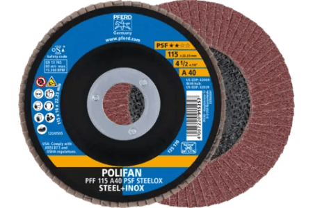 Disco de láminas lijadoras POLIFAN corindón A PSF STEELOX ★★☆☆