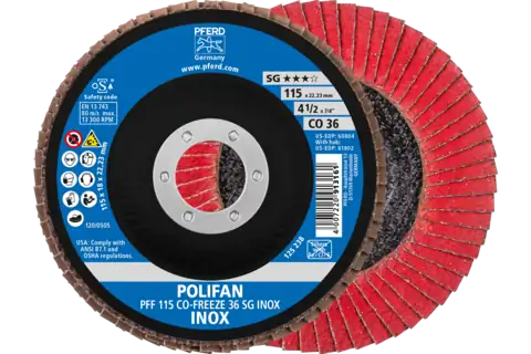 Disco de láminas lijadoras POLIFAN grano cerámico CO-FREEZE SG INOX ★★★☆