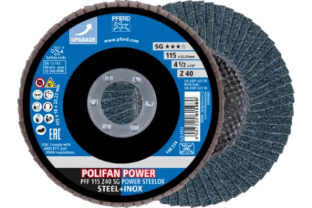 Disco de láminas lijadoras POLIFAN corindón de circonio Z SG POWER STEELOX ★★★☆