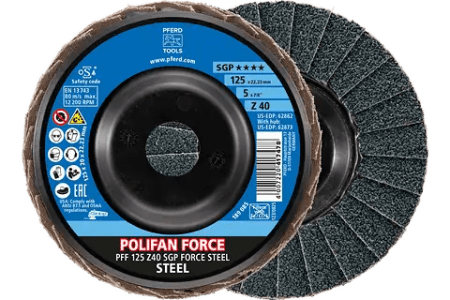 Disco de láminas lijadoras POLIFAN corindón de circonio Z SGP FORCE STEEL ★★★★