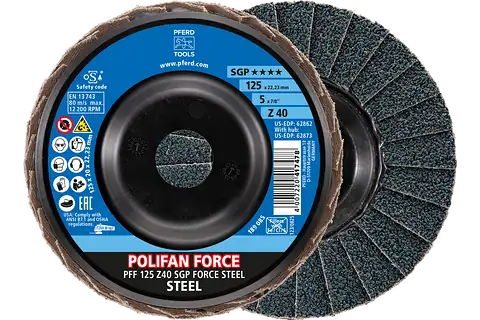 Disco de láminas lijadoras POLIFAN corindón de circonio Z SGP FORCE STEEL ★★★★
